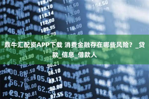 鼎牛汇配资APP下载 消费金融存在哪些风险？_贷款_信息_借款人
